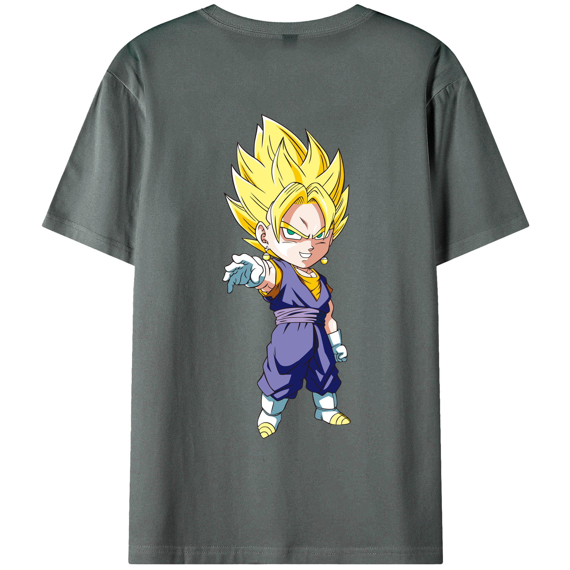 （画像用） ドラゴンボール ベジット DRAGON BALL Vegetto 綿100％ メンズ半袖Tシャツ（バックプリント） 通気性